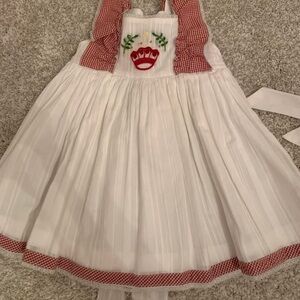 Well Dressed Wolf Red and White Kids Dress